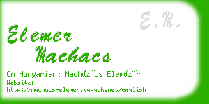 elemer machacs business card